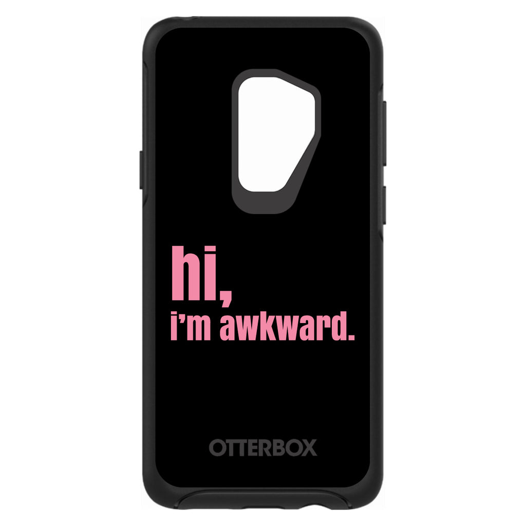 Black Pink hi, I'm awkward OtterBox Symmetry Case for iPhone & Galaxy, view 9