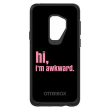 DistinctInk™ OtterBox Symmetry Series Case for Apple iPhone / Samsung Galaxy / Google Pixel - Black Pink "hi, Im awkward."