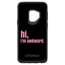 DistinctInk™ OtterBox Symmetry Series Case for Apple iPhone / Samsung Galaxy / Google Pixel - Black Pink "hi, Im awkward."