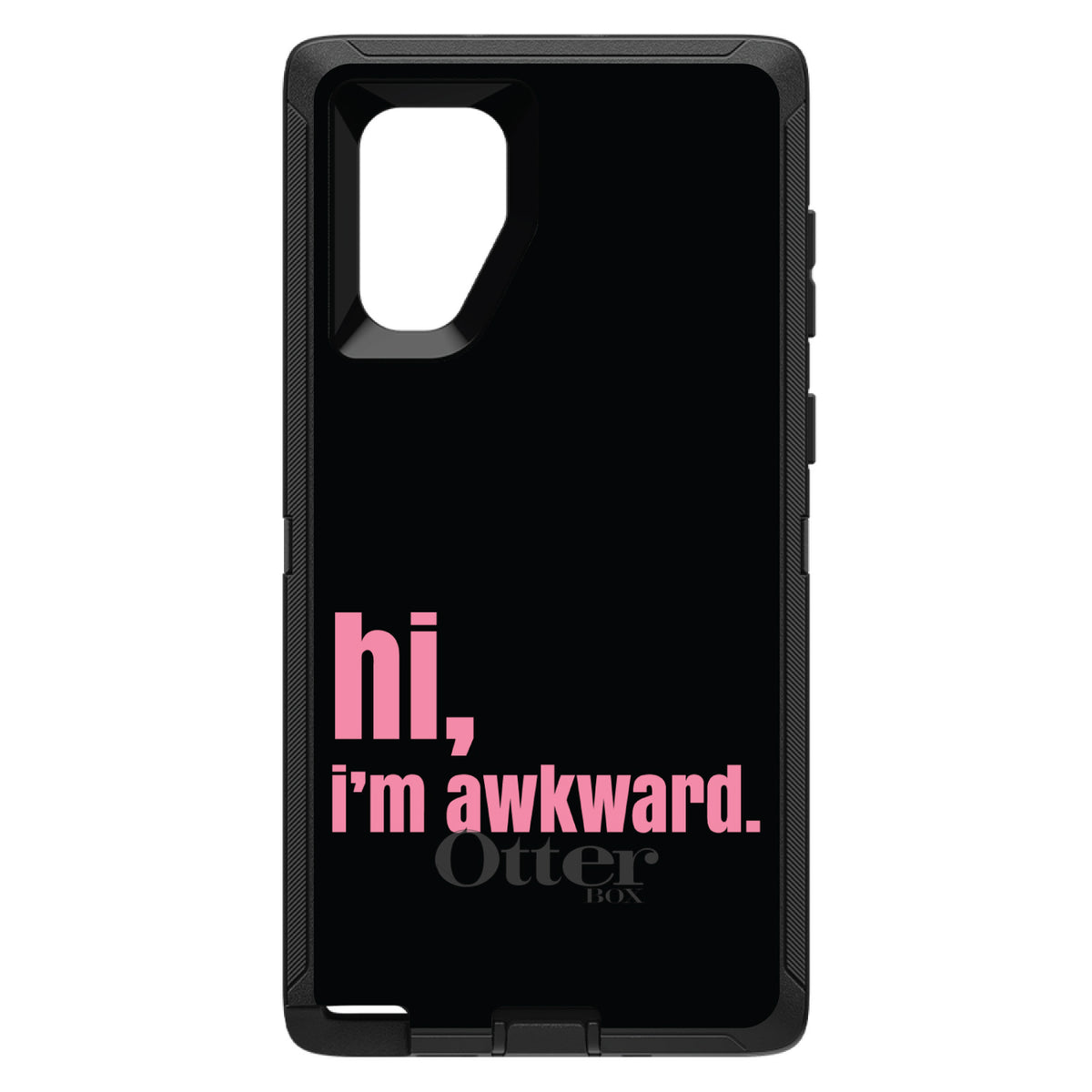 Black Pink hi, I'm awkward OtterBox Defender Case for iPhone & Galaxy, view 14