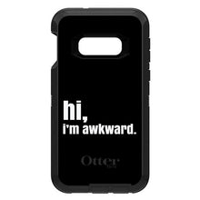 DistinctInk™ OtterBox Defender Series Case for Apple iPhone / Samsung Galaxy / Google Pixel - Black White "hi, Im awkward."