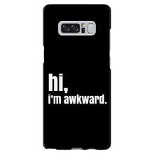 DistinctInk® Hard Plastic Snap-On Case for Apple iPhone or Samsung Galaxy - Black White "hi, Im awkward."