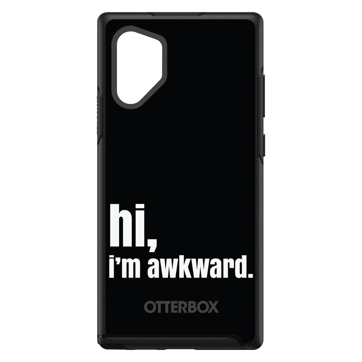 Black White hi, I'm awkward OtterBox Symmetry Case for iPhone & Galaxy, view 12