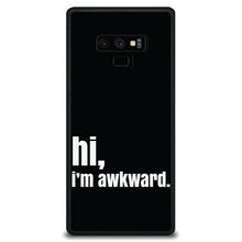 DistinctInk® Hard Plastic Snap-On Case for Apple iPhone or Samsung Galaxy - Black White "hi, Im awkward."