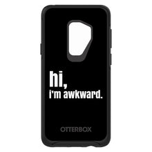 DistinctInk™ OtterBox Symmetry Series Case for Apple iPhone / Samsung Galaxy / Google Pixel - Black White "hi, Im awkward."