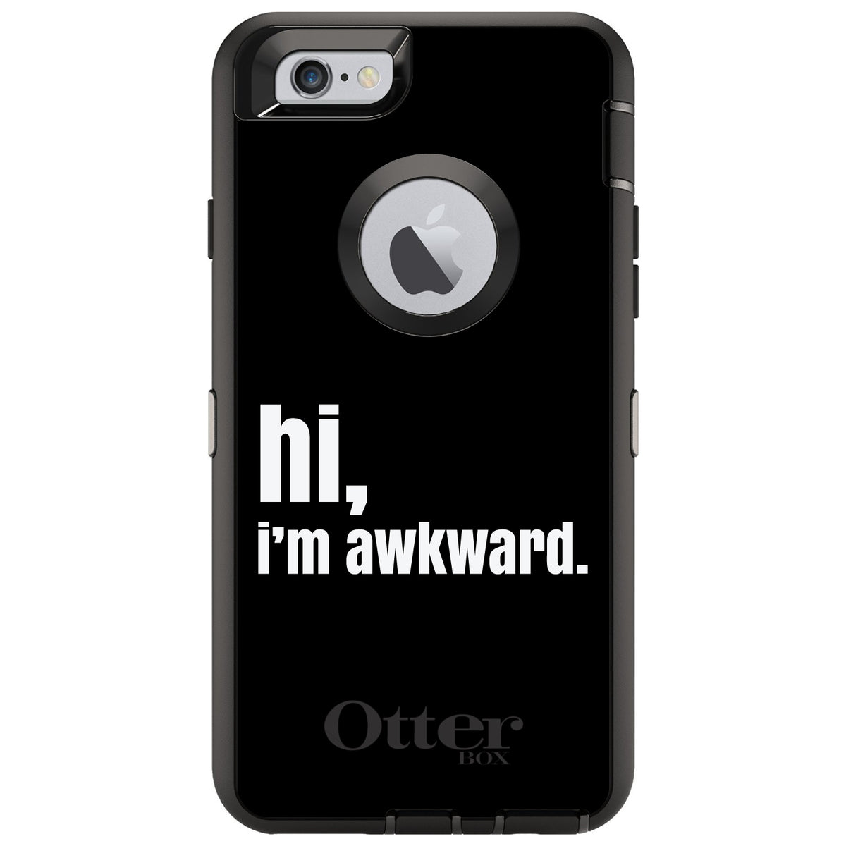 Black White hi, I'm awkward OtterBox Defender Case for iPhone & Galaxy, view 4