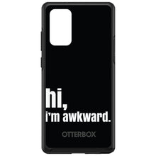 DistinctInk™ OtterBox Symmetry Series Case for Apple iPhone / Samsung Galaxy / Google Pixel - Black White "hi, Im awkward."