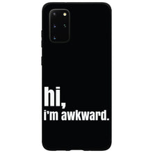 DistinctInk® Hard Plastic Snap-On Case for Apple iPhone or Samsung Galaxy - Black White "hi, Im awkward."