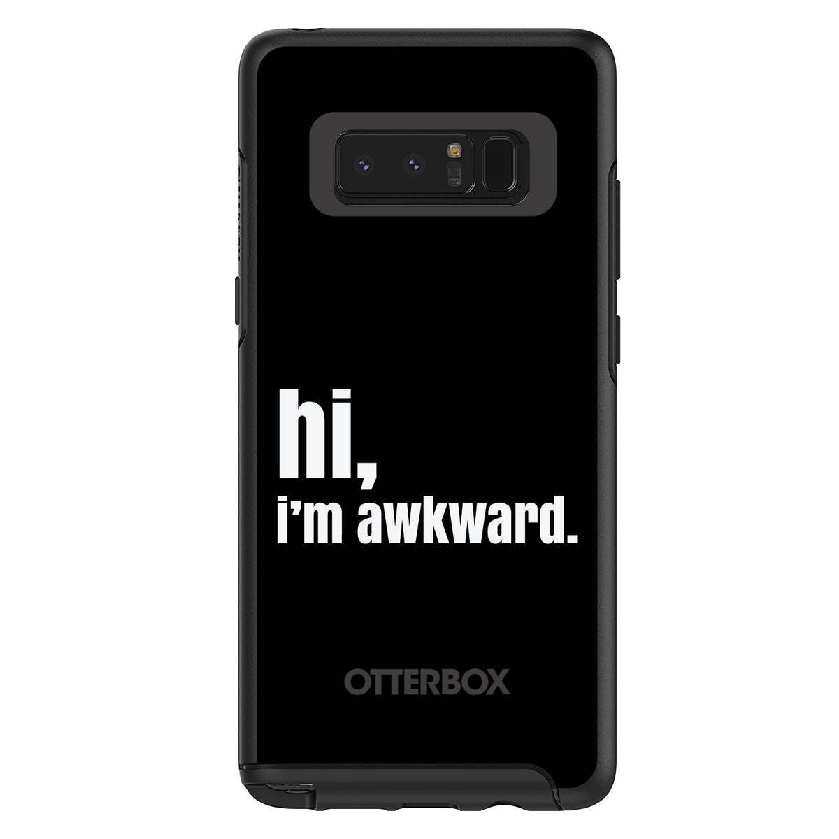 Black White hi, I'm awkward OtterBox Symmetry Case for iPhone & Galaxy, view 14