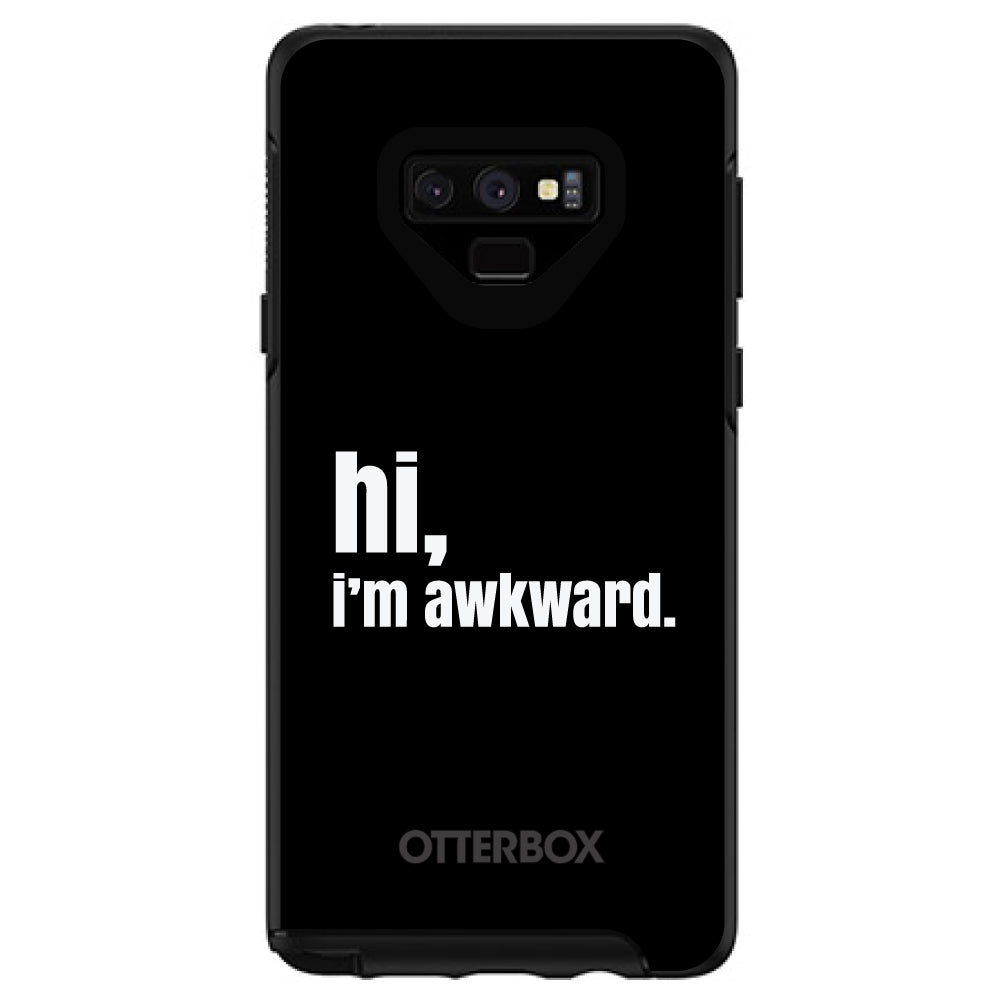 Black White hi, I'm awkward OtterBox Symmetry Case for iPhone & Galaxy, view 13