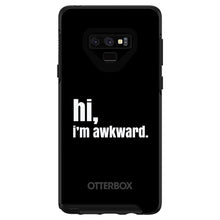 DistinctInk™ OtterBox Symmetry Series Case for Apple iPhone / Samsung Galaxy / Google Pixel - Black White "hi, Im awkward."