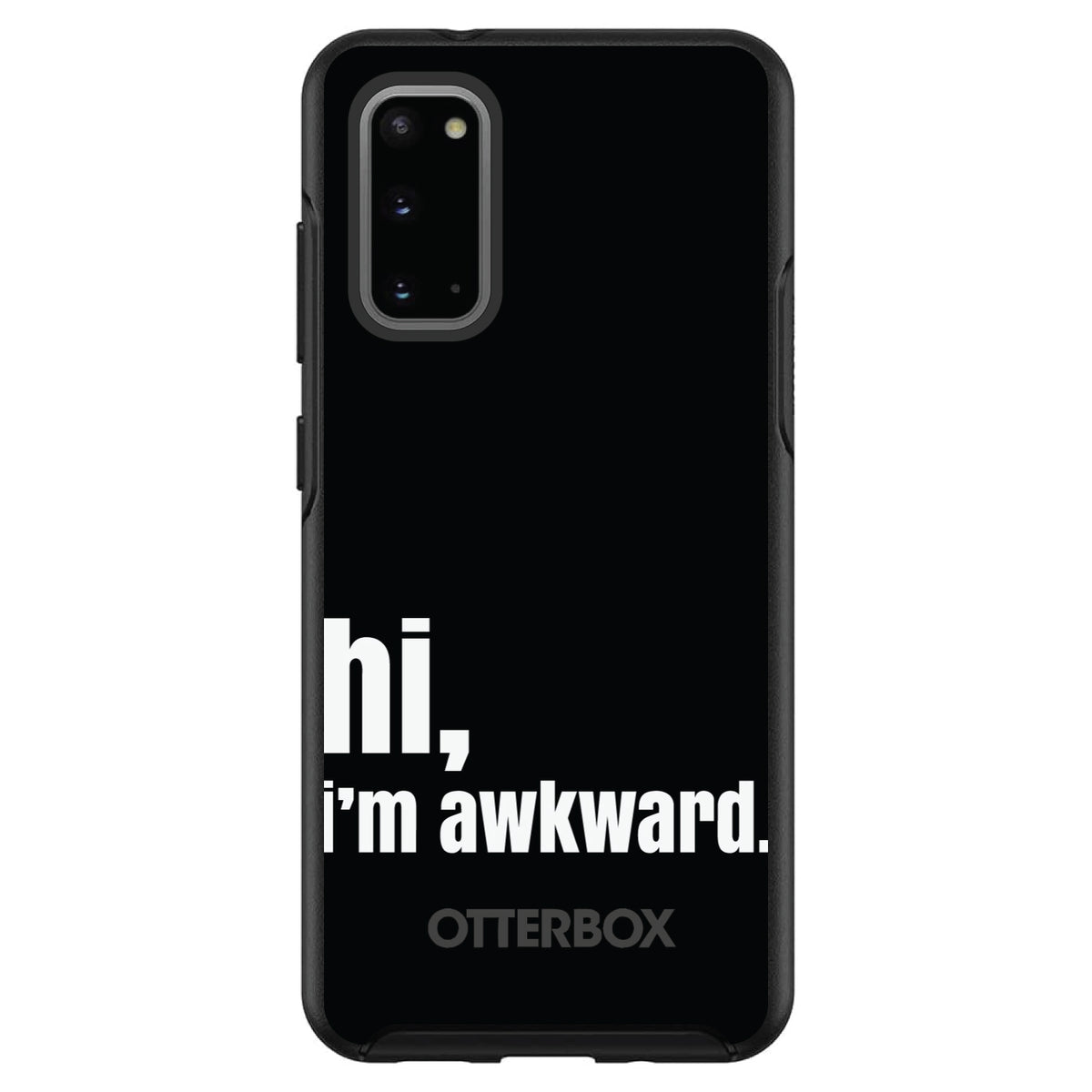 Black White hi, I'm awkward OtterBox Symmetry Case for iPhone & Galaxy, view 5