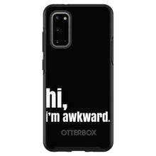 DistinctInk™ OtterBox Symmetry Series Case for Apple iPhone / Samsung Galaxy / Google Pixel - Black White "hi, Im awkward."