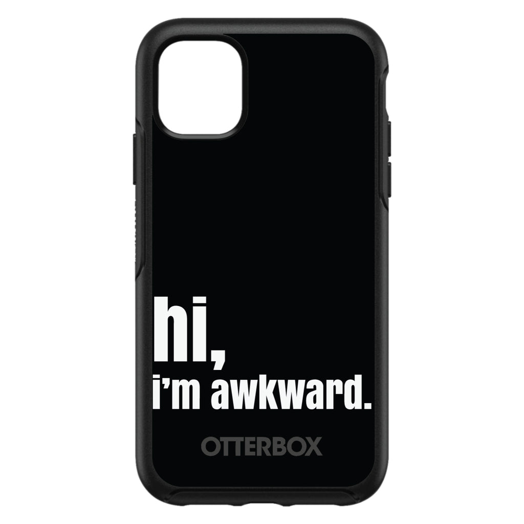 Black White hi, I'm awkward OtterBox Symmetry Case for iPhone & Galaxy, view 3