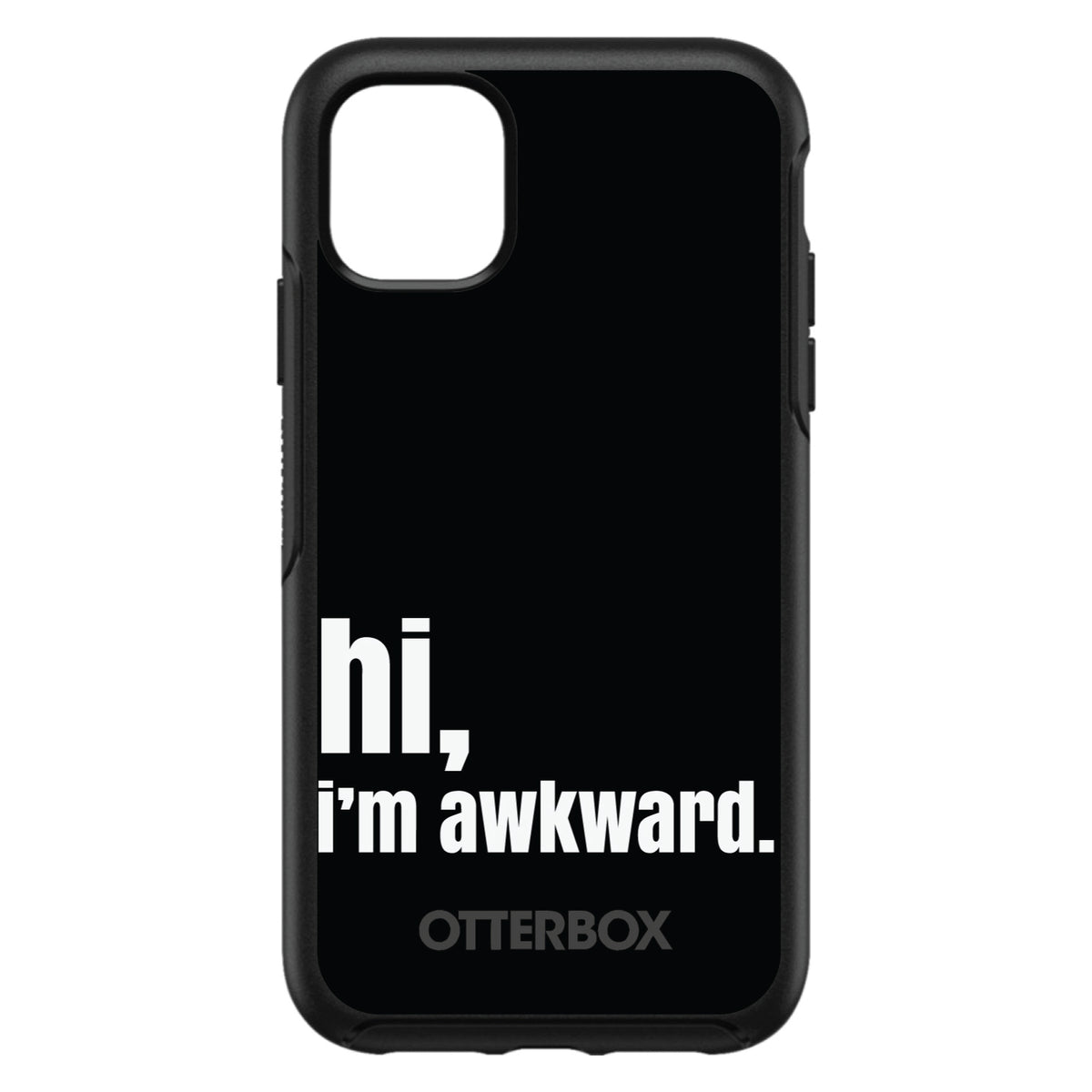 Black White hi, I'm awkward OtterBox Symmetry Case for iPhone & Galaxy, view 3