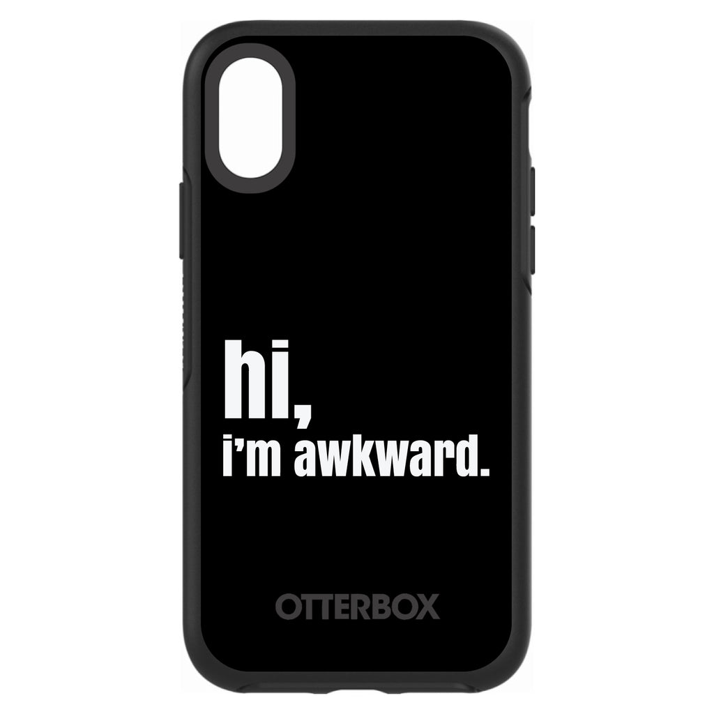 Black White hi, I'm awkward OtterBox Symmetry Case for iPhone & Galaxy, view 4