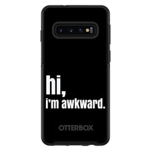 DistinctInk™ OtterBox Symmetry Series Case for Apple iPhone / Samsung Galaxy / Google Pixel - Black White "hi, Im awkward."