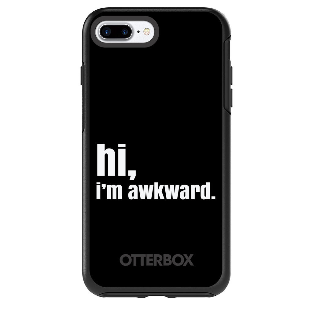 Black White hi, I'm awkward OtterBox Symmetry Case for iPhone & Galaxy, view 2