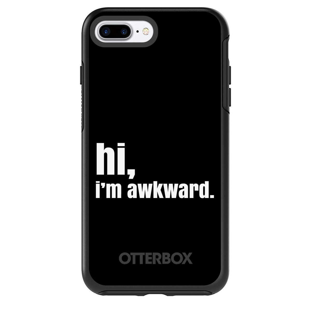 Black White hi, I'm awkward OtterBox Symmetry Case for iPhone & Galaxy, view 2