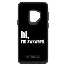 DistinctInk™ OtterBox Symmetry Series Case for Apple iPhone / Samsung Galaxy / Google Pixel - Black White "hi, Im awkward."