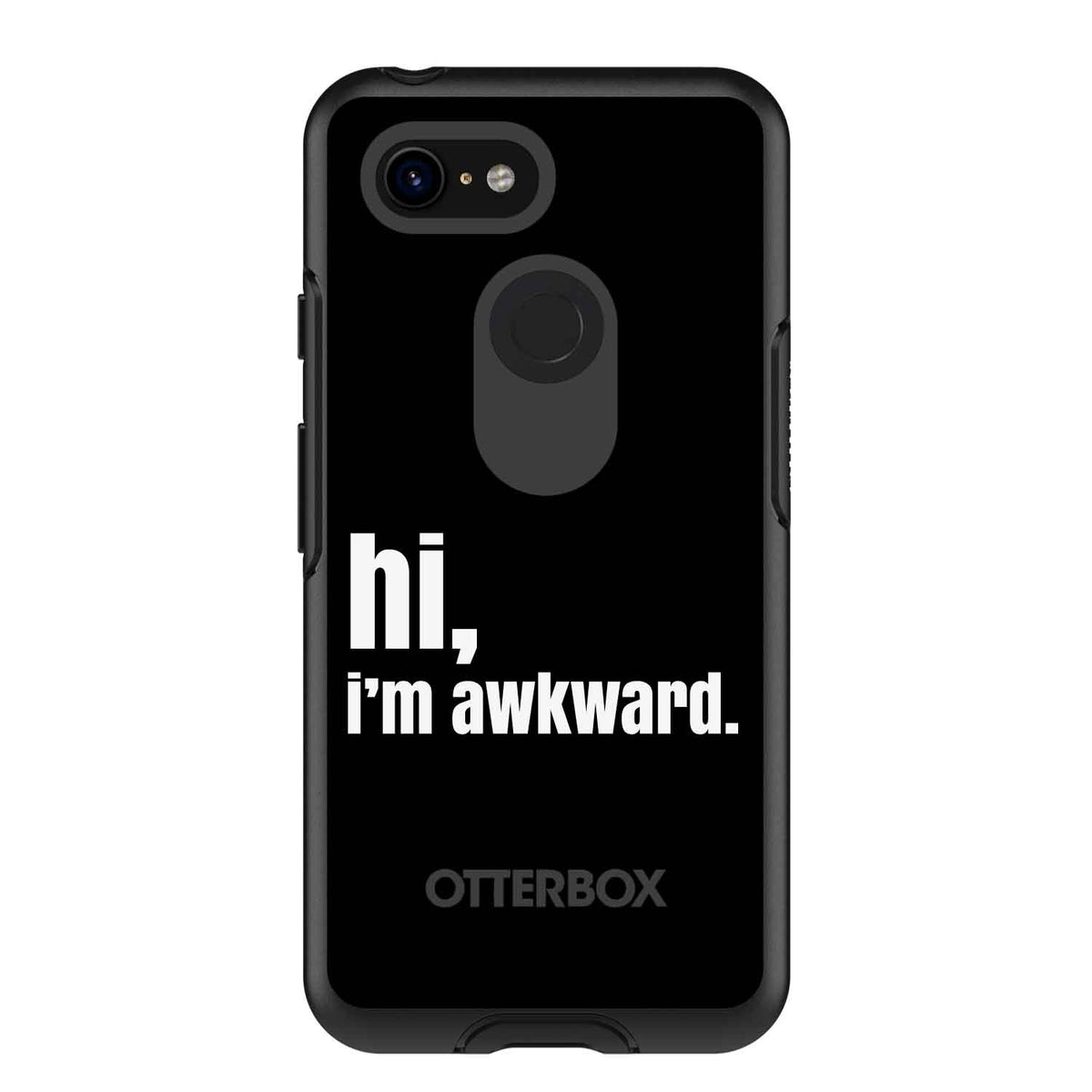 Black White hi, I'm awkward OtterBox Symmetry Case for iPhone & Galaxy, view 15