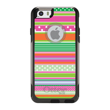 DistinctInk™ OtterBox Commuter Series Case for Apple iPhone or Samsung Galaxy - Green Pink White Stripes Polka Dots