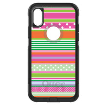 DistinctInk™ OtterBox Commuter Series Case for Apple iPhone or Samsung Galaxy - Green Pink White Stripes Polka Dots