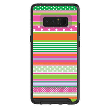 DistinctInk™ OtterBox Symmetry Series Case for Apple iPhone / Samsung Galaxy / Google Pixel - Green Pink White Stripes Polka Dots