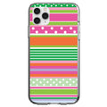 Green Pink White Stripes Polka Dots Clear Shockproof iPhone Case