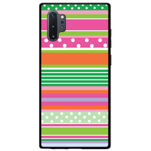 DistinctInk® Hard Plastic Snap-On Case for Apple iPhone or Samsung Galaxy - Green Pink White Stripes Polka Dots