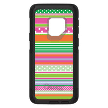 DistinctInk™ OtterBox Commuter Series Case for Apple iPhone or Samsung Galaxy - Green Pink White Stripes Polka Dots