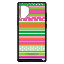 DistinctInk™ OtterBox Symmetry Series Case for Apple iPhone / Samsung Galaxy / Google Pixel - Green Pink White Stripes Polka Dots