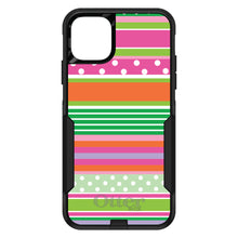 DistinctInk™ OtterBox Commuter Series Case for Apple iPhone or Samsung Galaxy - Green Pink White Stripes Polka Dots