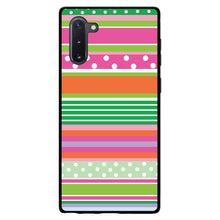 DistinctInk® Hard Plastic Snap-On Case for Apple iPhone or Samsung Galaxy - Green Pink White Stripes Polka Dots