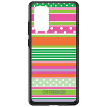 DistinctInk™ OtterBox Symmetry Series Case for Apple iPhone / Samsung Galaxy / Google Pixel - Green Pink White Stripes Polka Dots