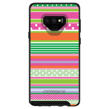 DistinctInk™ OtterBox Symmetry Series Case for Apple iPhone / Samsung Galaxy / Google Pixel - Green Pink White Stripes Polka Dots