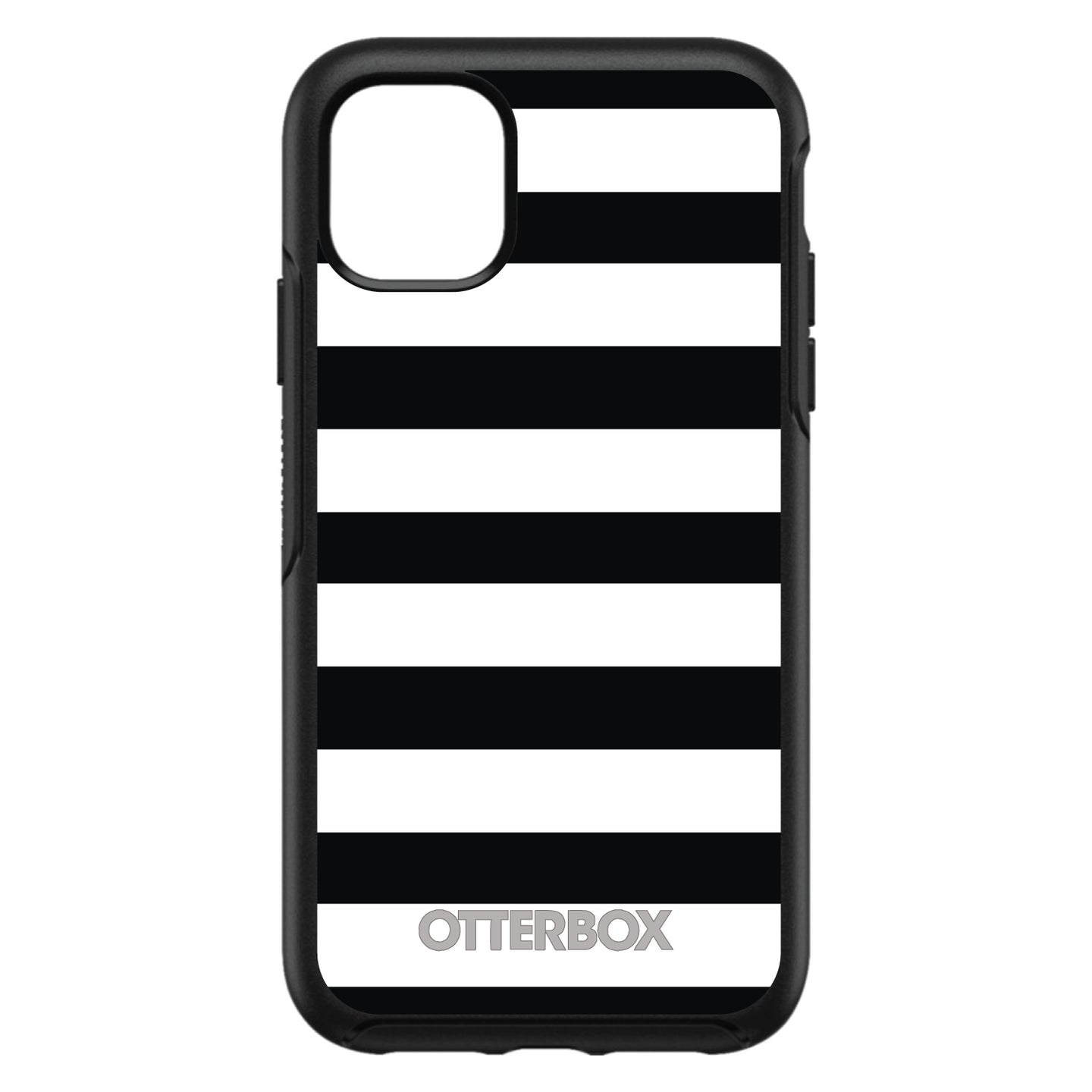 DistinctInk™ OtterBox Symmetry Series Case for Apple iPhone / Samsung Galaxy / Google Pixel - Black & White Bold Stripes