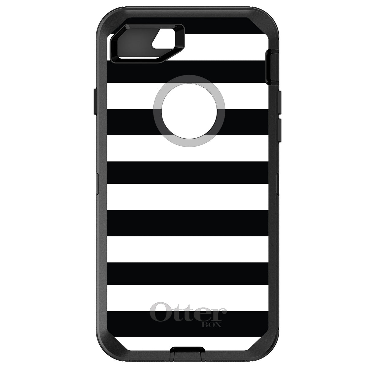 Black & White Bold Stripes OtterBox Defender Case for iPhone & Galaxy