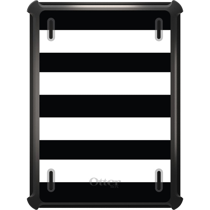 DistinctInk™ OtterBox Defender Series Case for Apple iPad / iPad Pro / iPad Air / iPad Mini - Black & White Bold Stripes