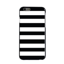 DistinctInk® Hard Plastic Snap-On Case for Apple iPhone or Samsung Galaxy - Black & White Bold Stripes
