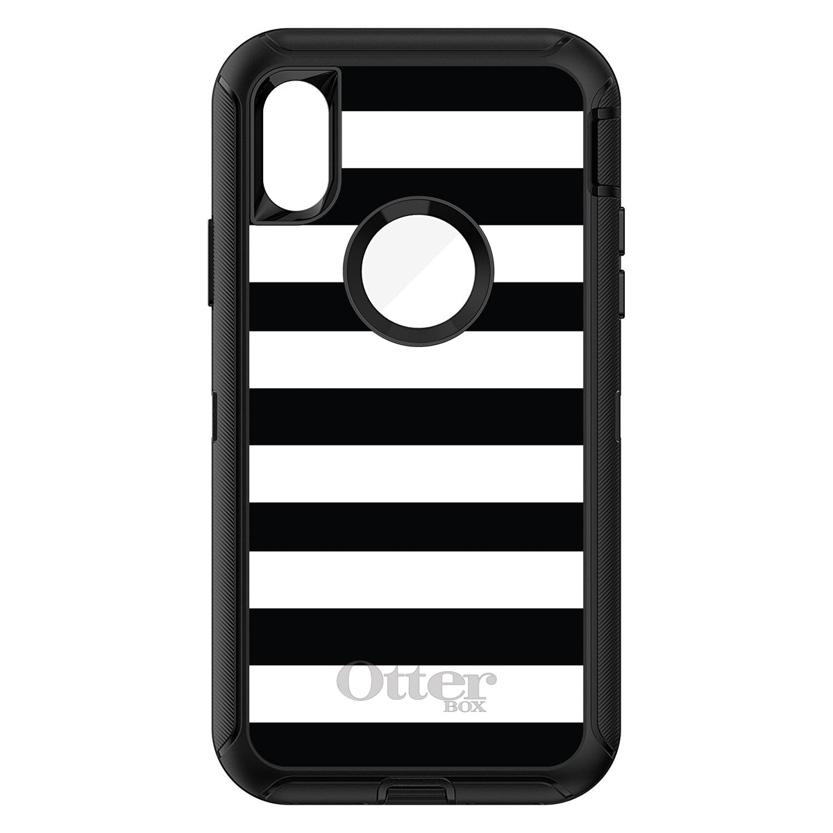 Black & White Bold Stripes OtterBox Defender Case for iPhone & Galaxy, view 3