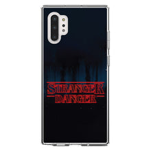 DistinctInk® Clear Shockproof Hybrid Case for Apple iPhone / Samsung Galaxy / Google Pixel - Red Forest "Stranger Danger"