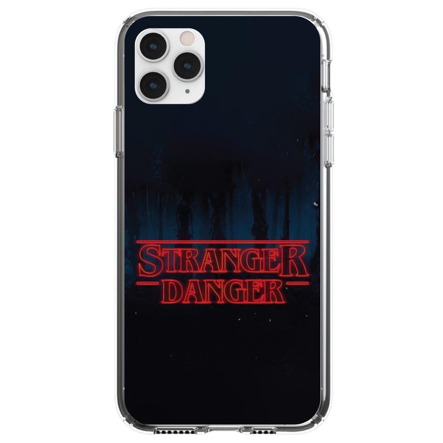 DistinctInk® Clear Shockproof Hybrid Case for Apple iPhone / Samsung Galaxy / Google Pixel - Red Forest 