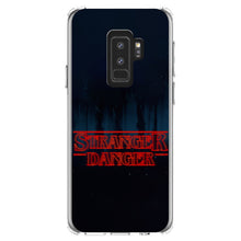 DistinctInk® Clear Shockproof Hybrid Case for Apple iPhone / Samsung Galaxy / Google Pixel - Red Forest "Stranger Danger"