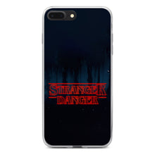 DistinctInk® Clear Shockproof Hybrid Case for Apple iPhone / Samsung Galaxy / Google Pixel - Red Forest "Stranger Danger"