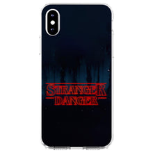 DistinctInk® Clear Shockproof Hybrid Case for Apple iPhone / Samsung Galaxy / Google Pixel - Red Forest "Stranger Danger"