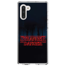DistinctInk® Clear Shockproof Hybrid Case for Apple iPhone / Samsung Galaxy / Google Pixel - Red Forest "Stranger Danger"