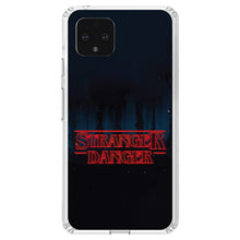 DistinctInk® Clear Shockproof Hybrid Case for Apple iPhone / Samsung Galaxy / Google Pixel - Red Forest "Stranger Danger"