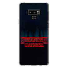 DistinctInk® Clear Shockproof Hybrid Case for Apple iPhone / Samsung Galaxy / Google Pixel - Red Forest "Stranger Danger"