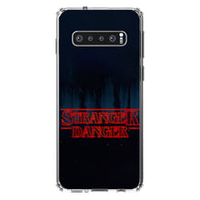 DistinctInk® Clear Shockproof Hybrid Case for Apple iPhone / Samsung Galaxy / Google Pixel - Red Forest "Stranger Danger"